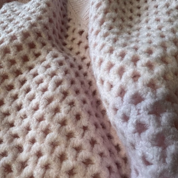 UNIVERSAL THREAD net v-neck pullover oversized boxy chunky pink women’s XL - Picture 5 of 12